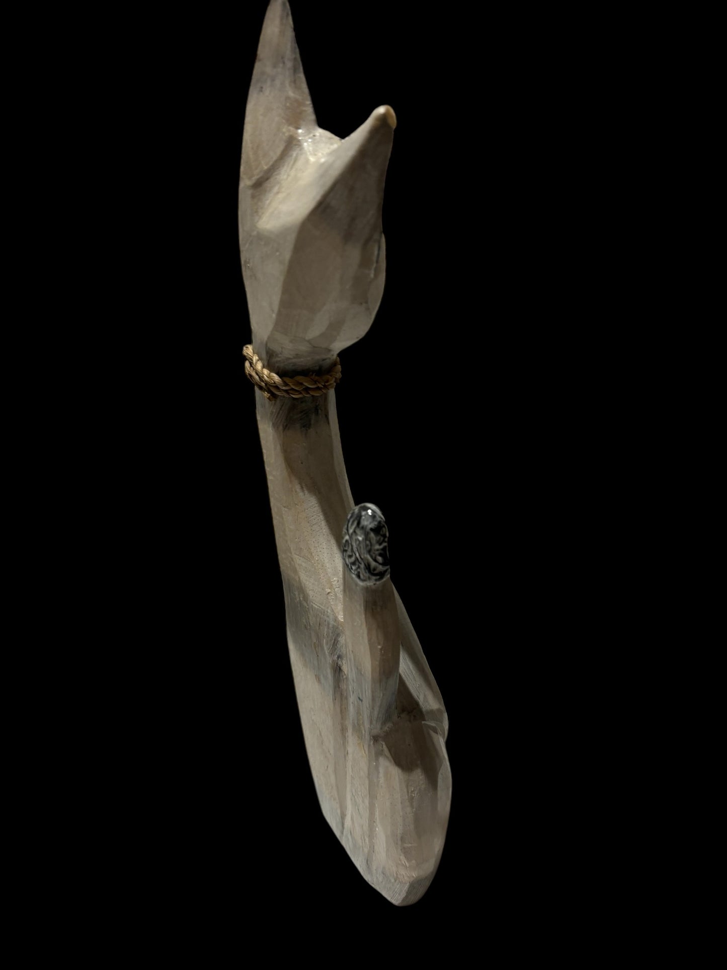 Balesi Holz Figur Katze klein 40 cm weiß