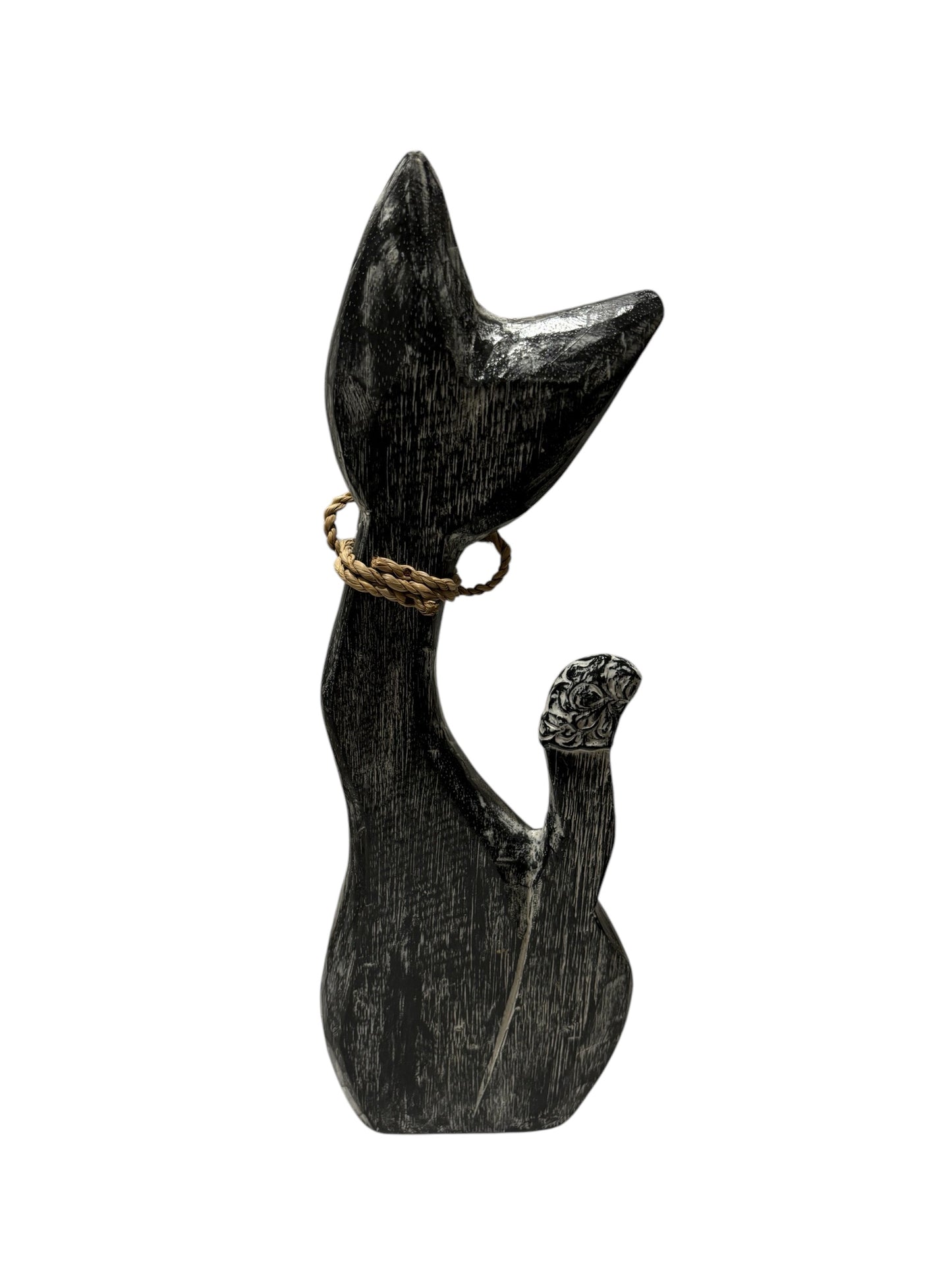 Balesi Holz Figur Katze klein 40 cm schwarz