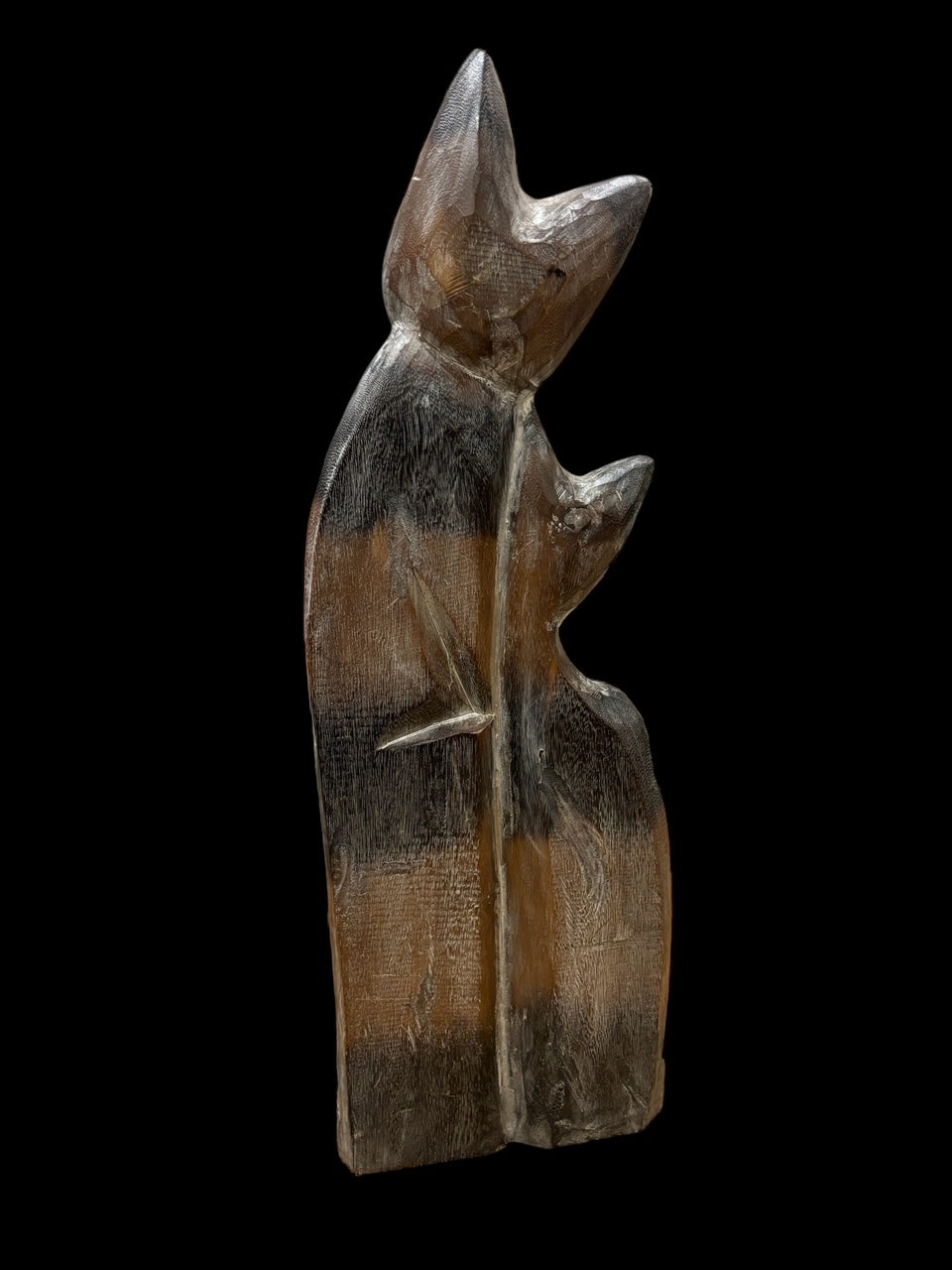 Große Balesi Holz Figur drei Katzen 80 cm hoch