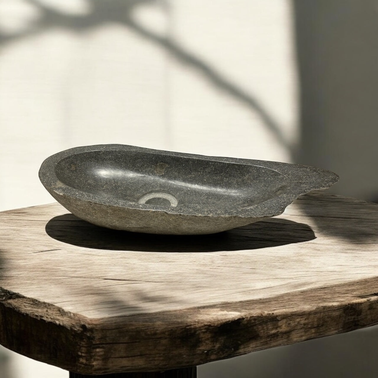 Natursteinwaschbecken Handwaschbecken Lavastein Oval